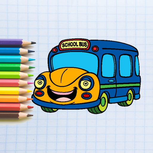 Buku Mewarnai Bus Lucu