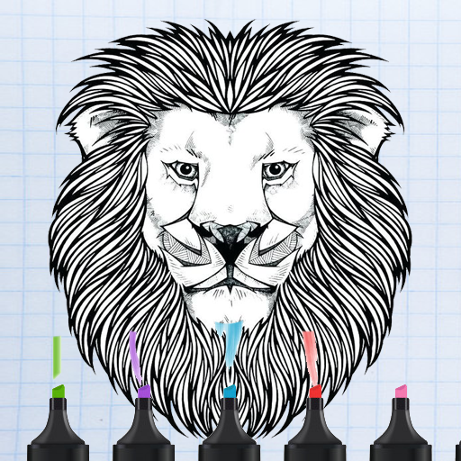 King of Animals Coloring Book