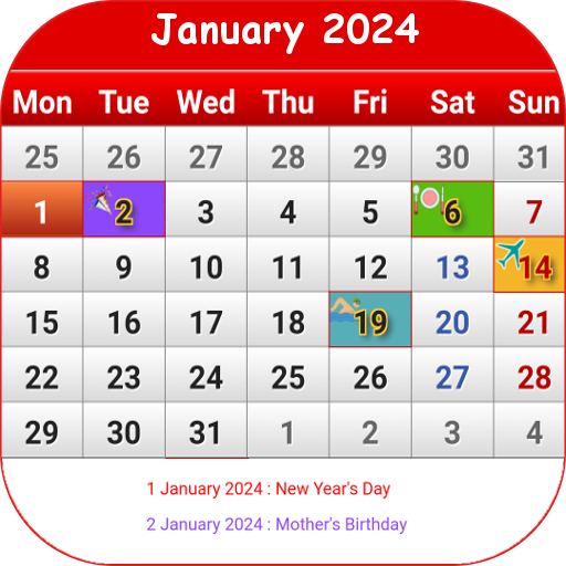 Thai Calendar 2024