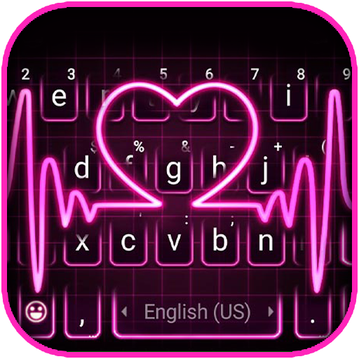 Pink Neon Heart Theme