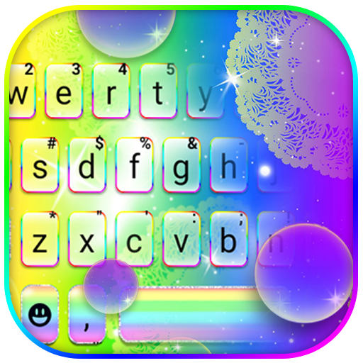 Rainbow Bubbles Keyboard Backg