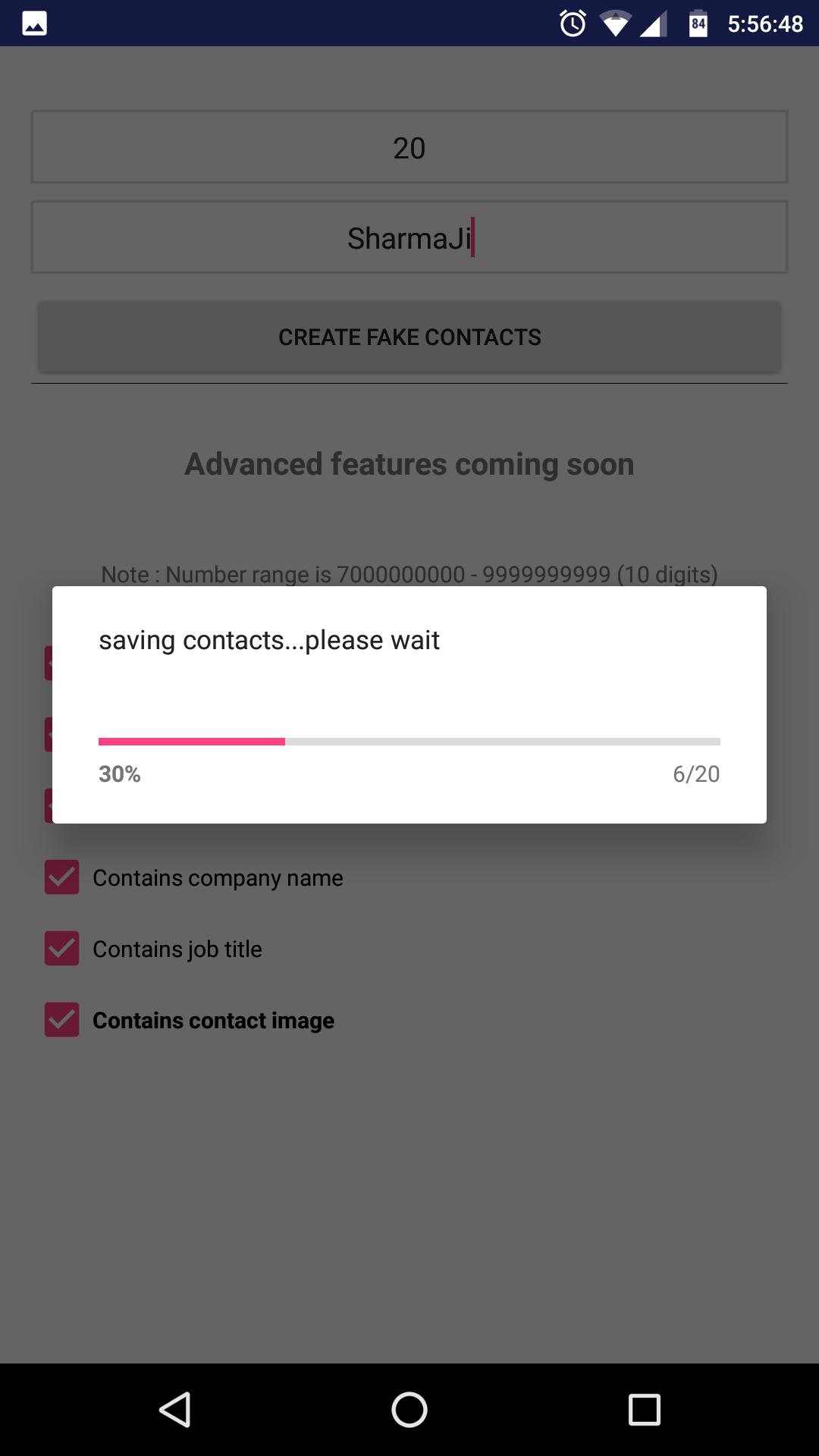 Download Fake Contacts Developer Tester Prank Spam android on PC