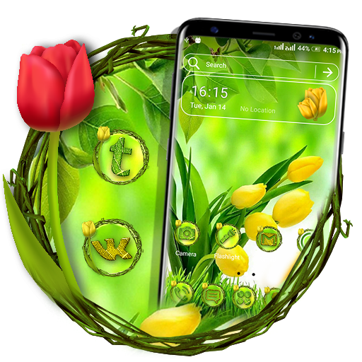 Yellow Tulip Launcher Theme