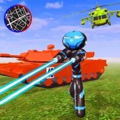 Black iron stickman hero