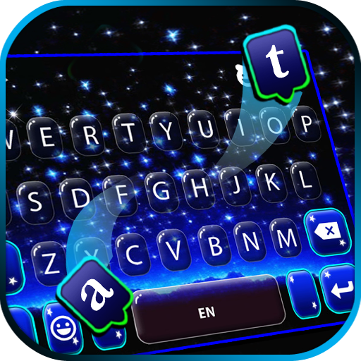 Shiny Night Stars Keyboard Bac