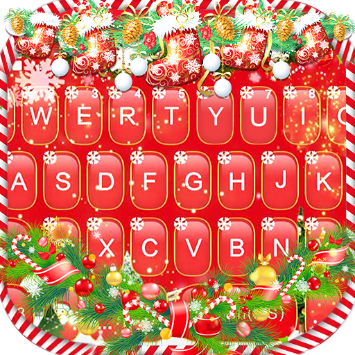 Red Christmas Tema Papan Kekun