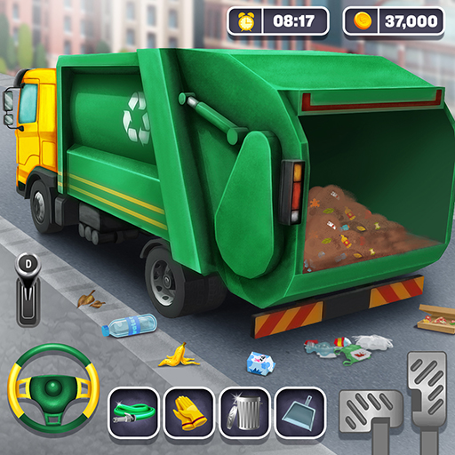 jogo de caminhão de limpeza