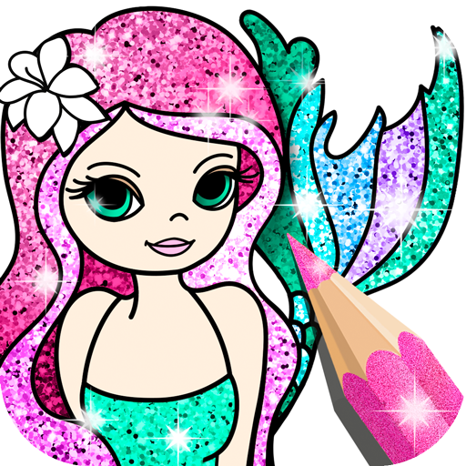 Mermaid Coloring Page Glitter