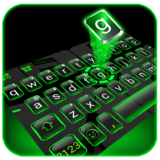 Neon Tech Green Keyboard Backg