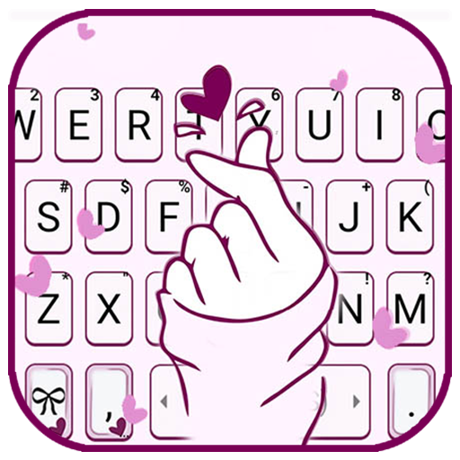 Purple Hand Heart Keyboard Bac