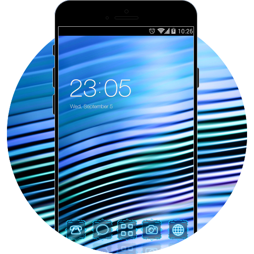 Blue Neon Line Theme for Vivo V5