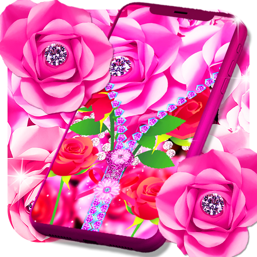 Zipper diamond flower locker