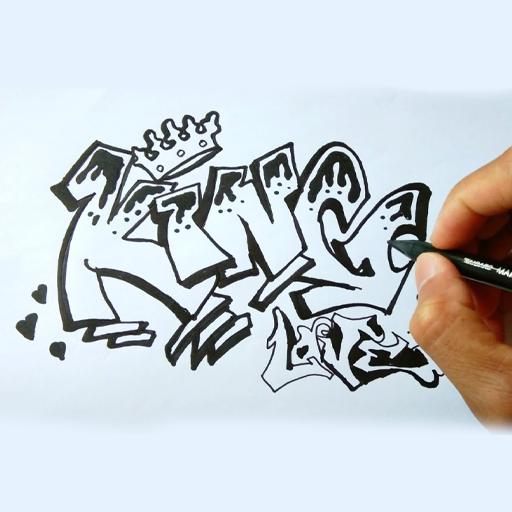 Cara menggambar grafiti