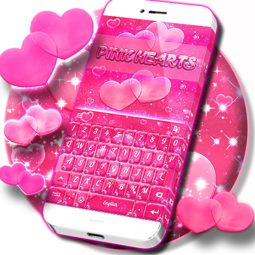 Pink Hearts Keyboard Theme