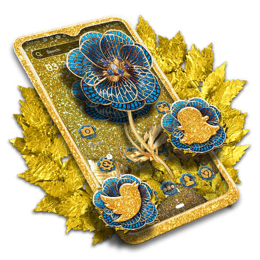 Golden Blue Rose Theme