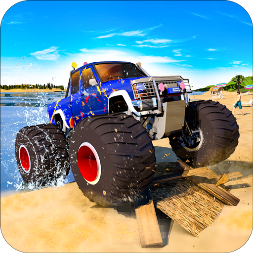 Water Surfing Monster Truck 3d