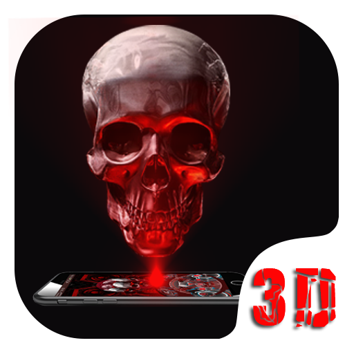 Red Blood Skull 3D Theme