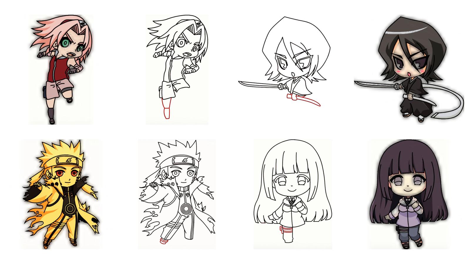 chibi naruto characters drawing