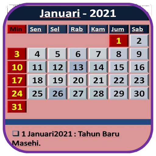 Kalender 2022 den daftar hari 