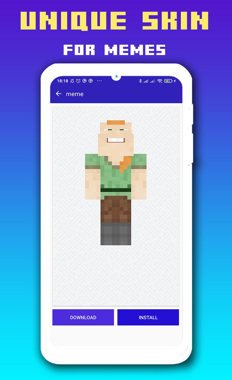 Download Meme Noob Skin Minecraft PE android on PC