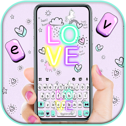 Teclado Purple Doodle Love