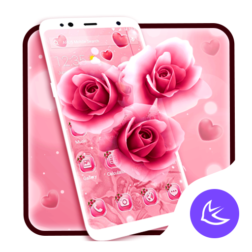 Pink Rose APUS Launcher theme