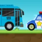 Little Bus and Police Car Hill