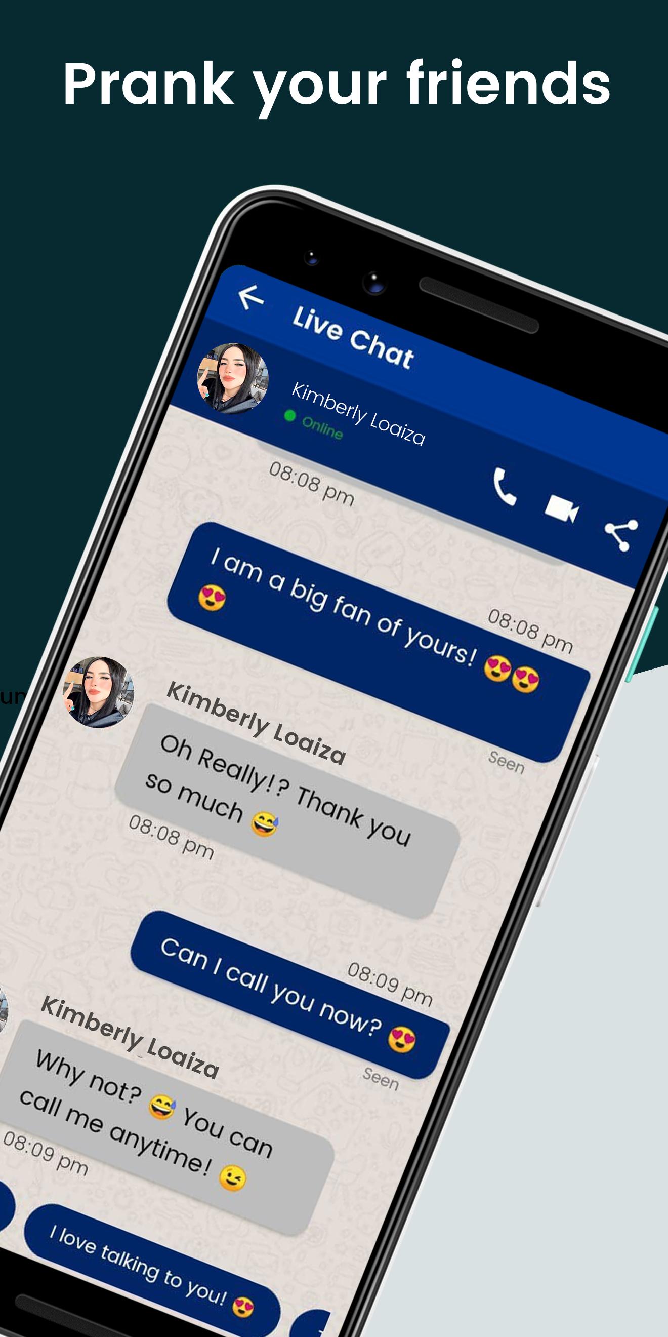 Download Kimberly Loaiza Call & Chat android on PC