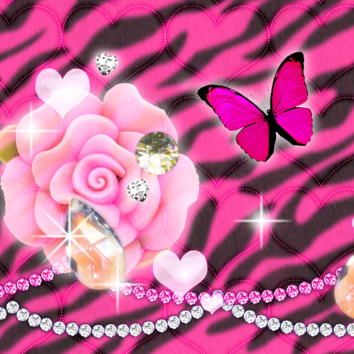 ピンクローズ＆ゼブラ +HOME着せ替えテーマ