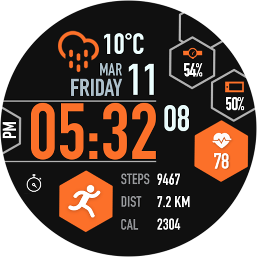 Hexane Digital Watch Face