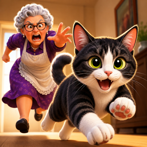 Bad Cat Sim Naughty Grandma