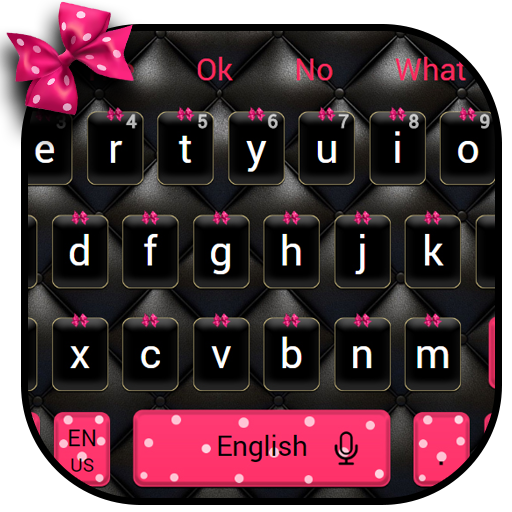 Beautiful Pink Bowknot Keyboard Theme