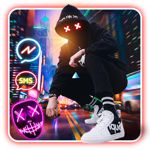 Neon, Night, Street, Man Theme