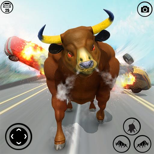 Angry Bull Robot Car Game