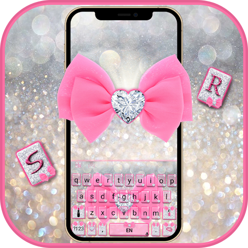 Glitter Pink Bow Keyboard