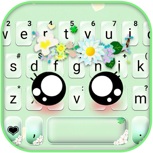 Cute Cartoon Eyes Keyboard Bac