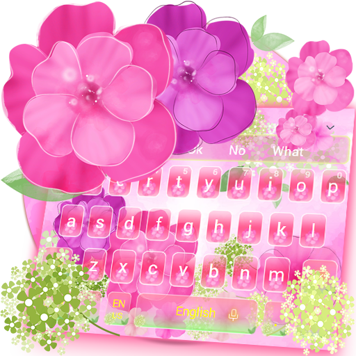 Pink Rose Flower Keyboard Theme