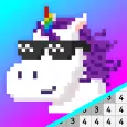 Pixel Unicorns Coloring Book