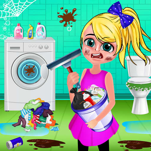 Limpeza doméstica de meninas