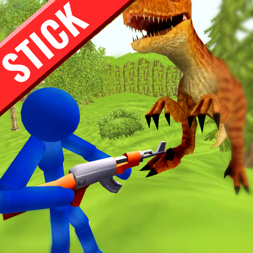 stickman: memburu dinosaur