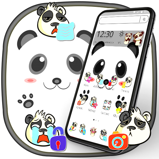 Cute Face Panda Launcher Theme 🐼