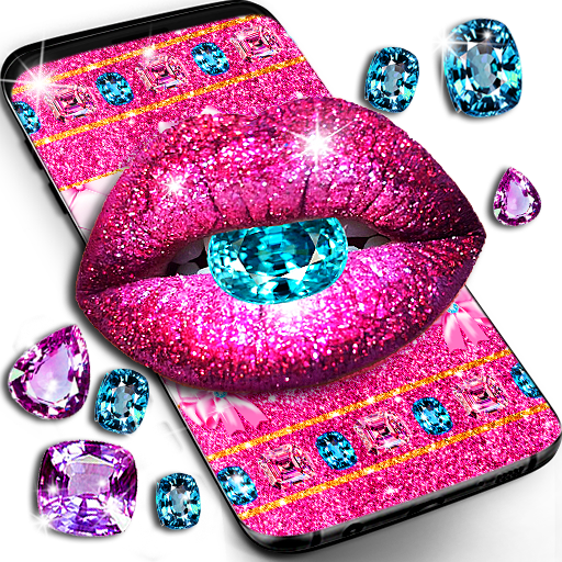 Glitter lips live wallpaper