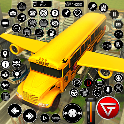 Flying School City Bus Sim 3D