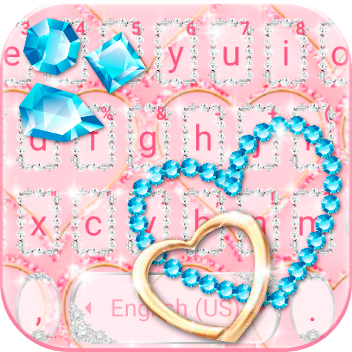 Girly Pink Heart Keyboard Them