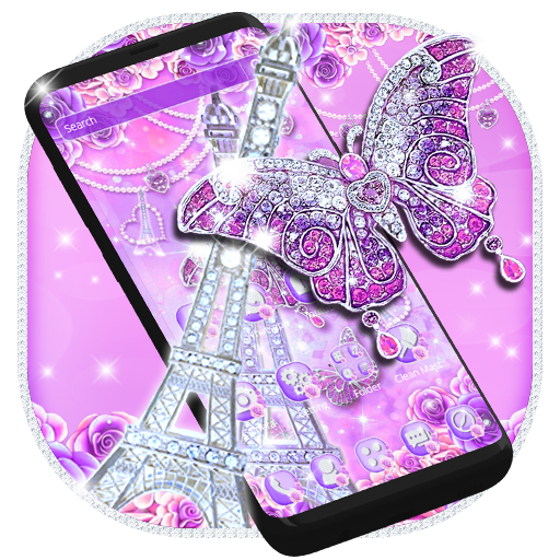 Diamond Butterfly Eiffel Tower Theme