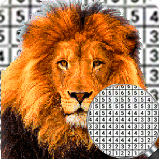 Lion Pixel Art Coloring Number