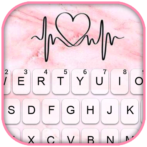 Pink Marble Heartbeat Klavye Teması