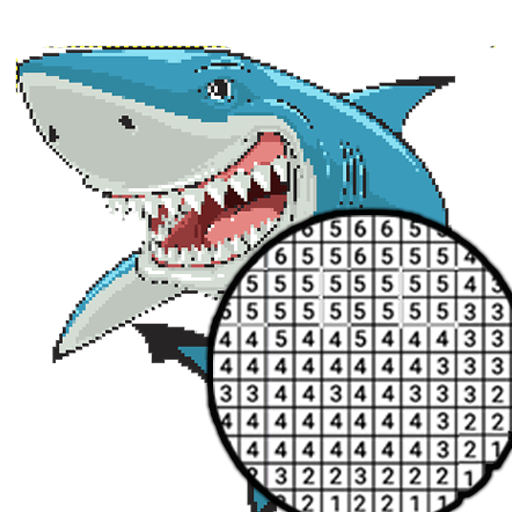 Shark Coloring By Number Pixel