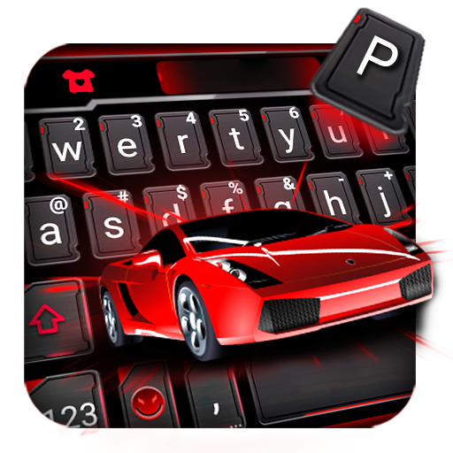 Red Sports Car Racing Keyboard