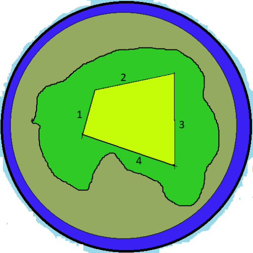 Plot ,Land Area  of Irregular Shaped Quadrilateral